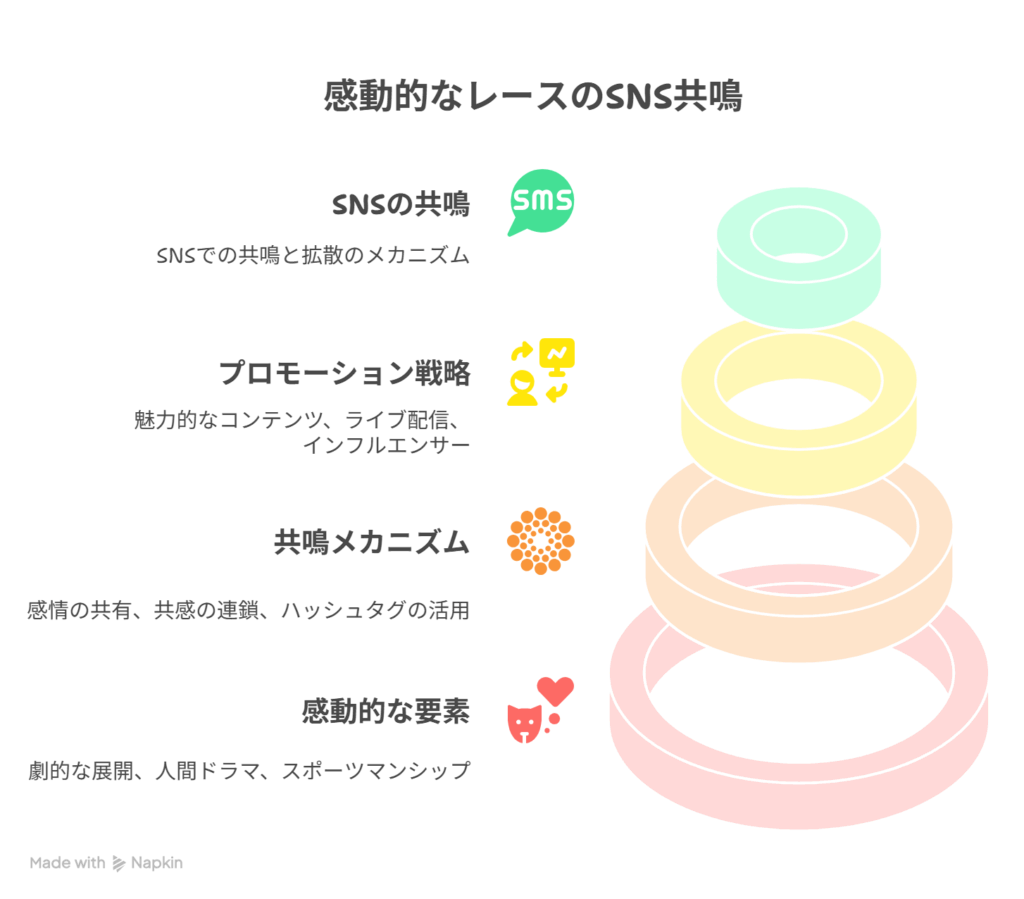 [感動的なレース] → [SNSでの共鳴と拡散]