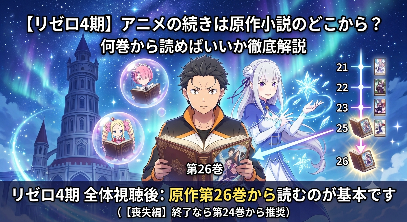 【リゼロ4期】アニメの続きは何巻から？原作小説の読み始めを解説