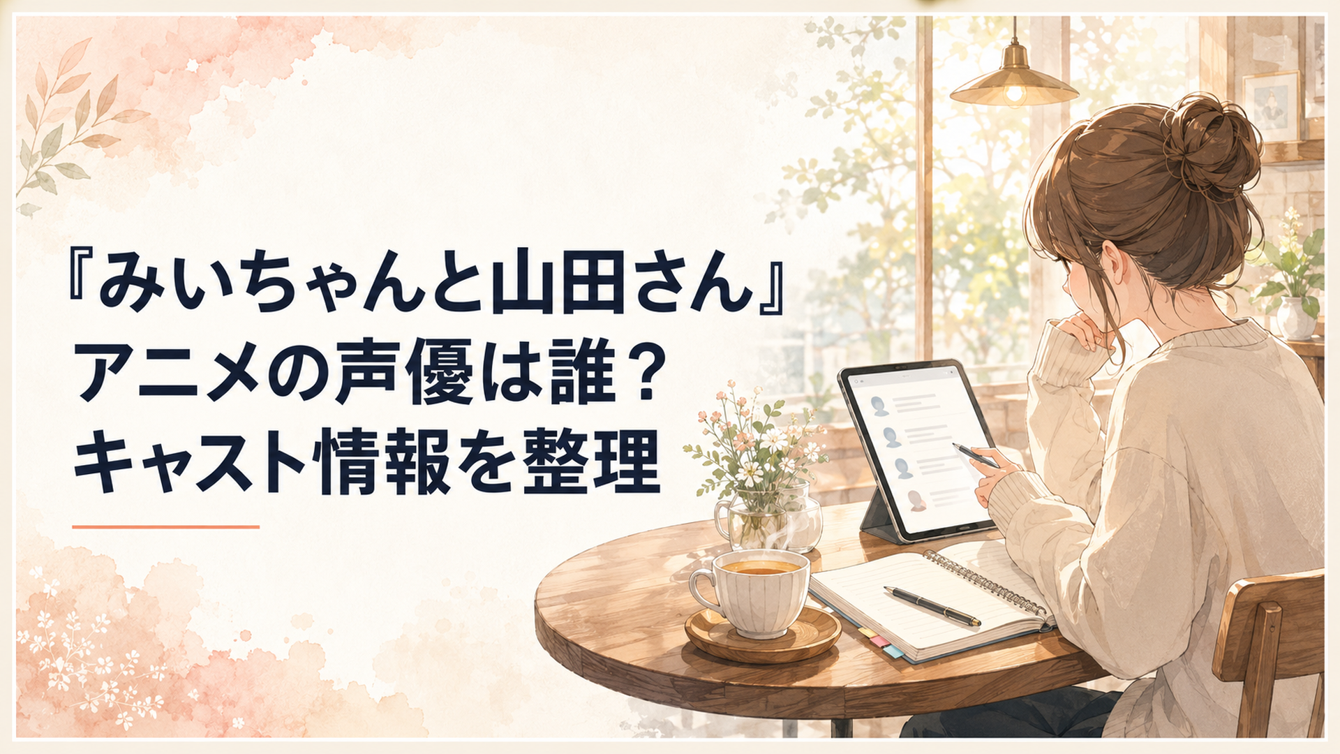 『みいちゃんと山田さん』アニメの声優発表を待ちながらキャスト情報を確認するファンのイメージ