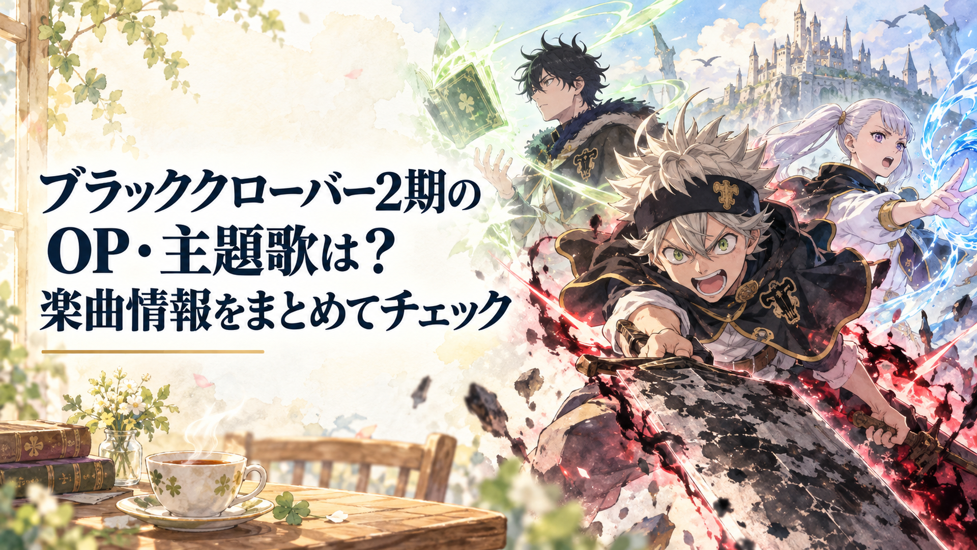 アスタたちの激しい魔法バトルとロックサウンドをイメージしたブラッククローバー2期の世界観